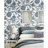 Seabrook Designs Jacobean Floral Trail Metallic Pearl & Blue Wallpaper - Image 2