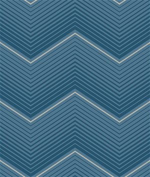 Seabrook Designs Chevron Stripe Cerulean Blue Wallpaper