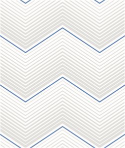 Seabrook Designs Chevron Stripe Metallic Silver & Royal Blue Wallpaper