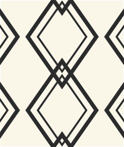 Seabrook Designs Diamond Link Geometric Black & White Wallpaper