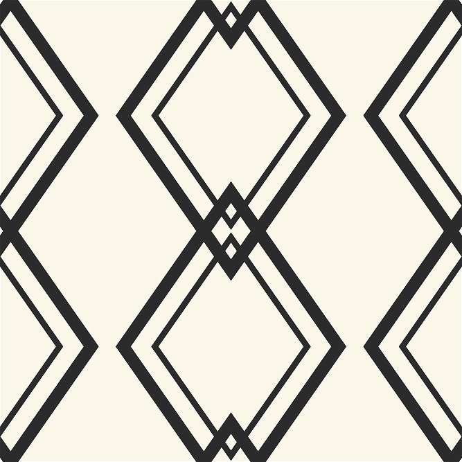 Seabrook Designs Diamond Link Geometric Black &amp; White Wallpaper