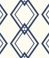 Seabrook Designs Diamond Link Geometric White & Cobalt Blue Wallpaper
