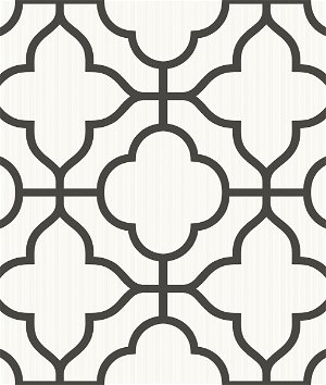 Seabrook Designs Geo Trellis Contemporary Metallic Pearl & Ebony Wallpaper