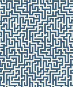 Seabrook Designs Maze Contemporary Metallic Pearl & Blue Wallpaper