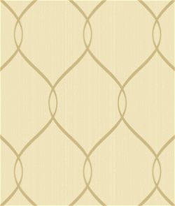 Seabrook Designs Ogee Ribbon Contemporary Metallic Gold Wallpaper