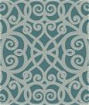 Seabrook Designs Wrought Iron Dotted Metallic Silver & Blue Wallpaper
