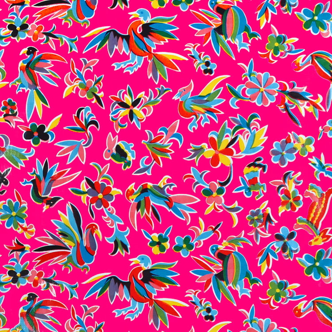 Fuchsia Aztec Oilcloth Fabric image 1 of 1