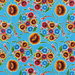 Light Blue Bloom Oilcloth Fabric
