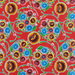 Red Bloom Oilcloth Fabric