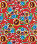 Red Bloom Oilcloth Fabric