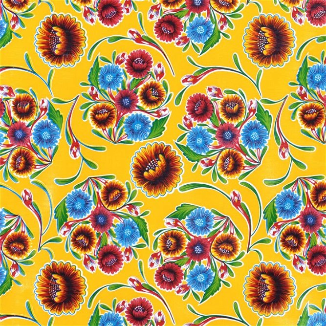 Yellow Bloom Oilcloth Fabric