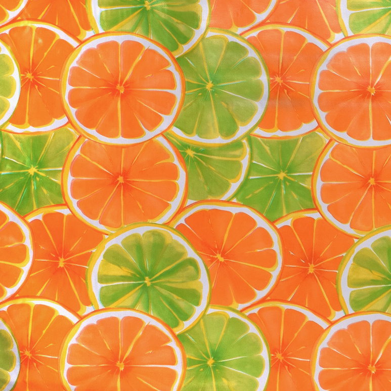 Orange/Lime Capricho Oilcloth Fabric