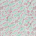 Aqua Cherry Blossoms Oilcloth Fabric