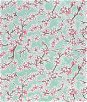 Aqua Cherry Blossoms Oilcloth Fabric