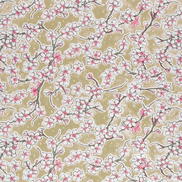 Gold Cherry Blossoms Oilcloth Fabric