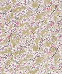 Gold Cherry Blossoms Oilcloth Fabric