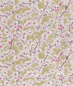 Gold Cherry Blossoms Oilcloth