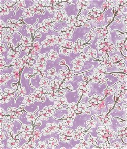 Lilac Cherry Blossoms Oilcloth