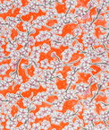 Orange Cherry Blossoms Oilcloth Fabric
