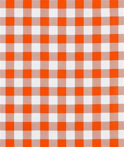 Orange 7/8 inch Gingham Oilcloth Fabric