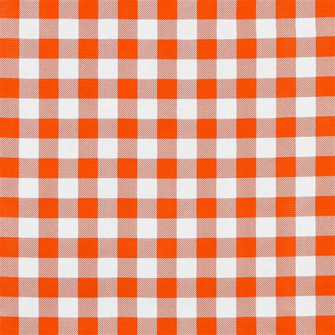 Orange 7/8&quot; Gingham Oilcloth Fabric