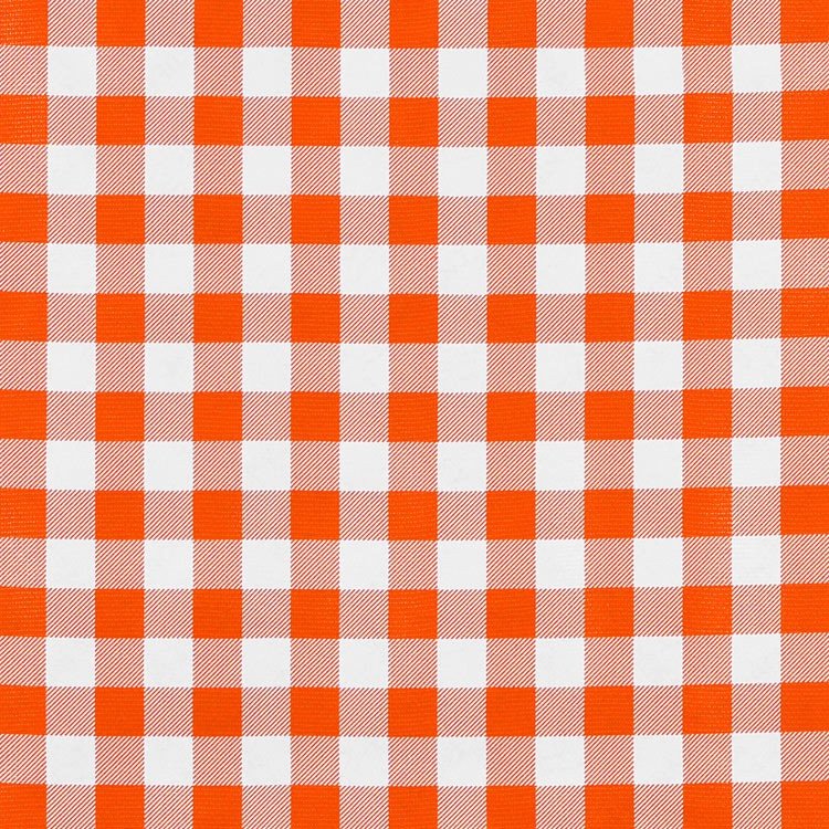 Orange 7/8" Gingham Oilcloth Fabric