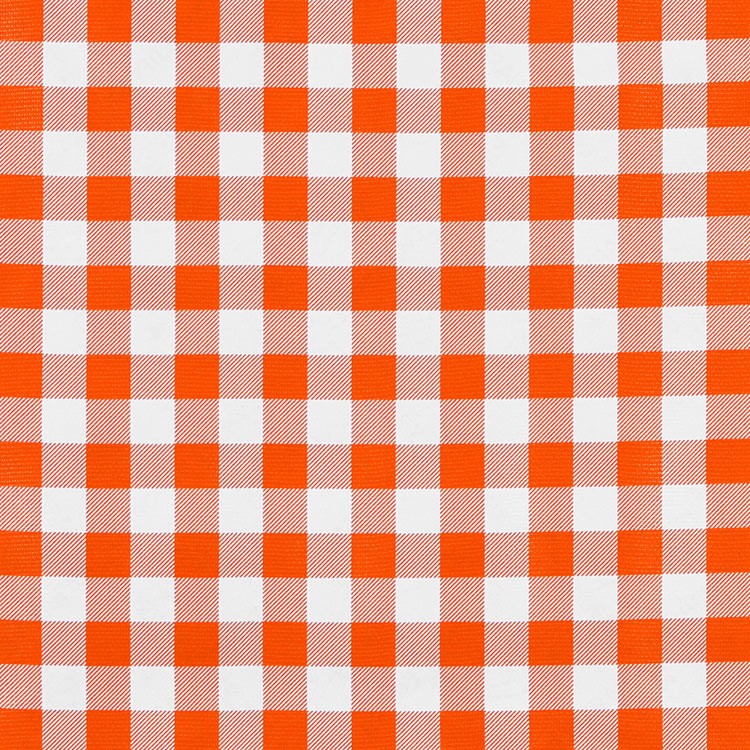 Orange 7/8" Gingham Oilcloth Fabric