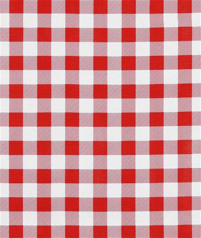 Red 7/8 inch Gingham Oilcloth Fabric