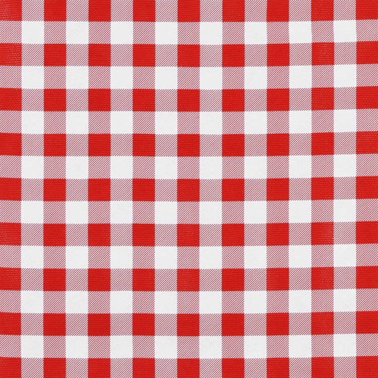 Red 7/8" Gingham Oilcloth Fabric