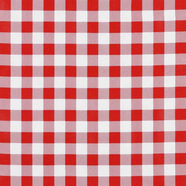 Red 7/8" Gingham Oilcloth Fabric