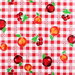 Red Gingham Fruit Oilcloth Fabric