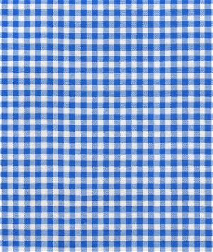 Blue 1/4 inch Gingham Oilcloth Fabric