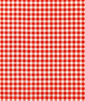 Red 1/4 inch Gingham Oilcloth Fabric