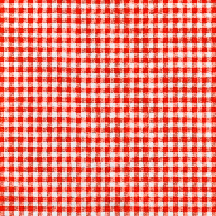 Red 1/4" Gingham Oilcloth Fabric
