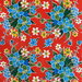 Red Hibiscus Oilcloth Fabric