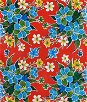 Red Hibiscus Oilcloth Fabric
