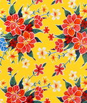 Yellow Hibiscus Oilcloth Fabric
