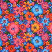 Purple Lluvia de Flores Oilcloth Fabric