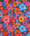 Purple Lluvia de Flores Oilcloth Fabric