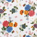 White Mums Oilcloth Fabric