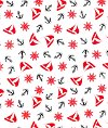 Red/Black Nautical Oilcloth
