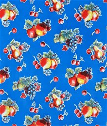 Blue Pears & Apples Oilcloth Fabric