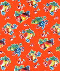 Orange Pears & Apples Oilcloth Fabric