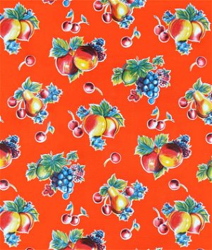 Orange Pears & Apples Oilcloth Fabric