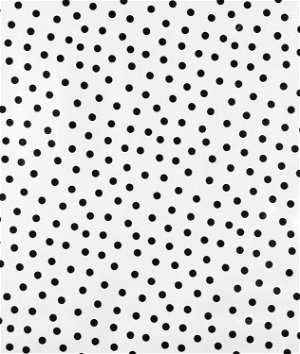 Black Polka Dots Oilcloth Fabric