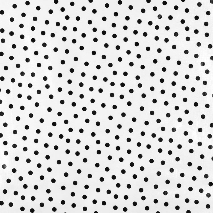 Black Polka Dots Oilcloth Fabric