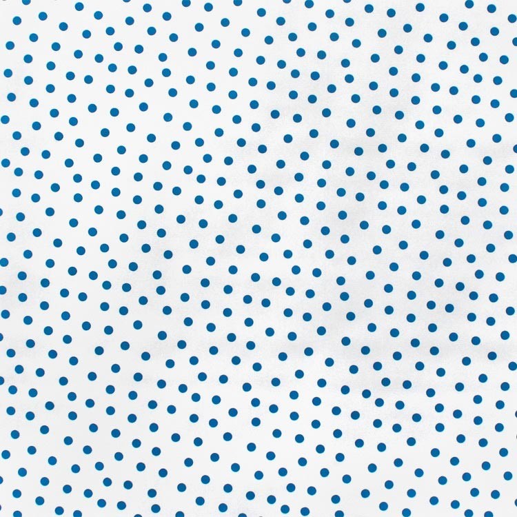 Blue Polka Dots Oilcloth Fabric