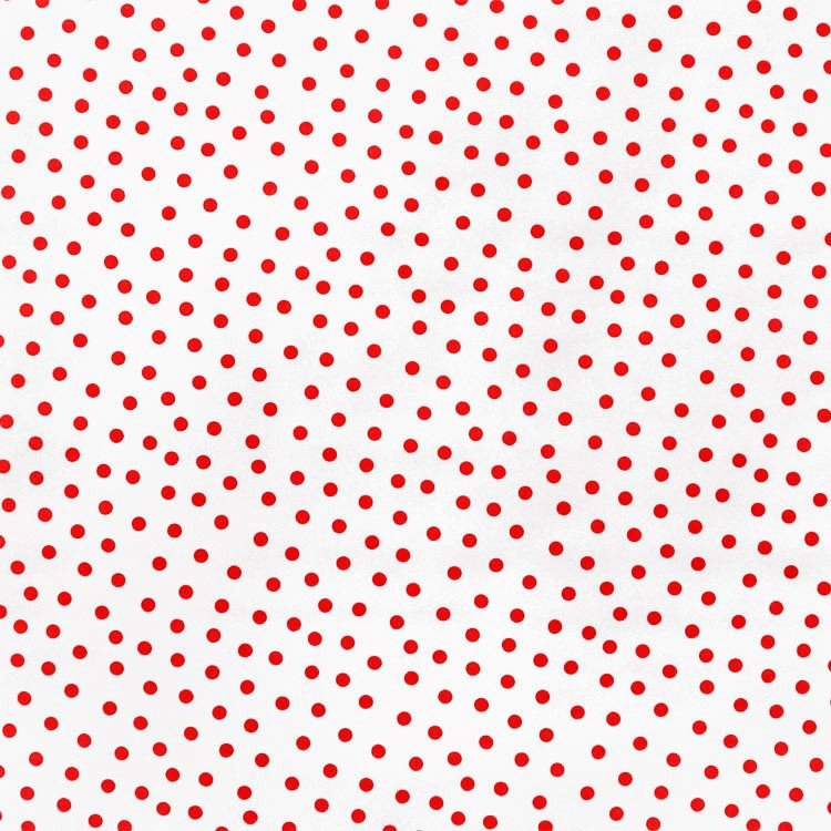 Red Polka Dots Oilcloth Fabric