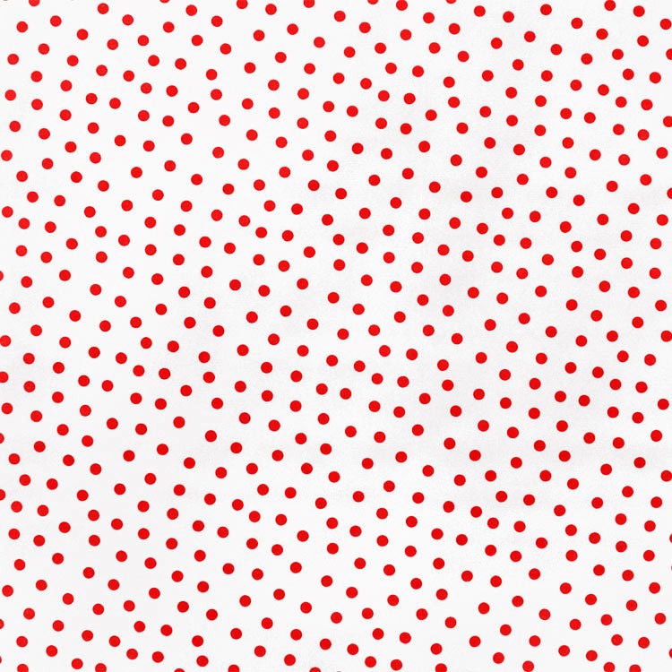 Red Polka Dots Oilcloth Fabric
