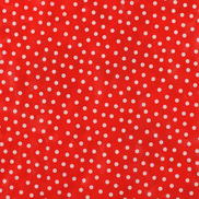 White on Red Polka Dots Oilcloth Fabric